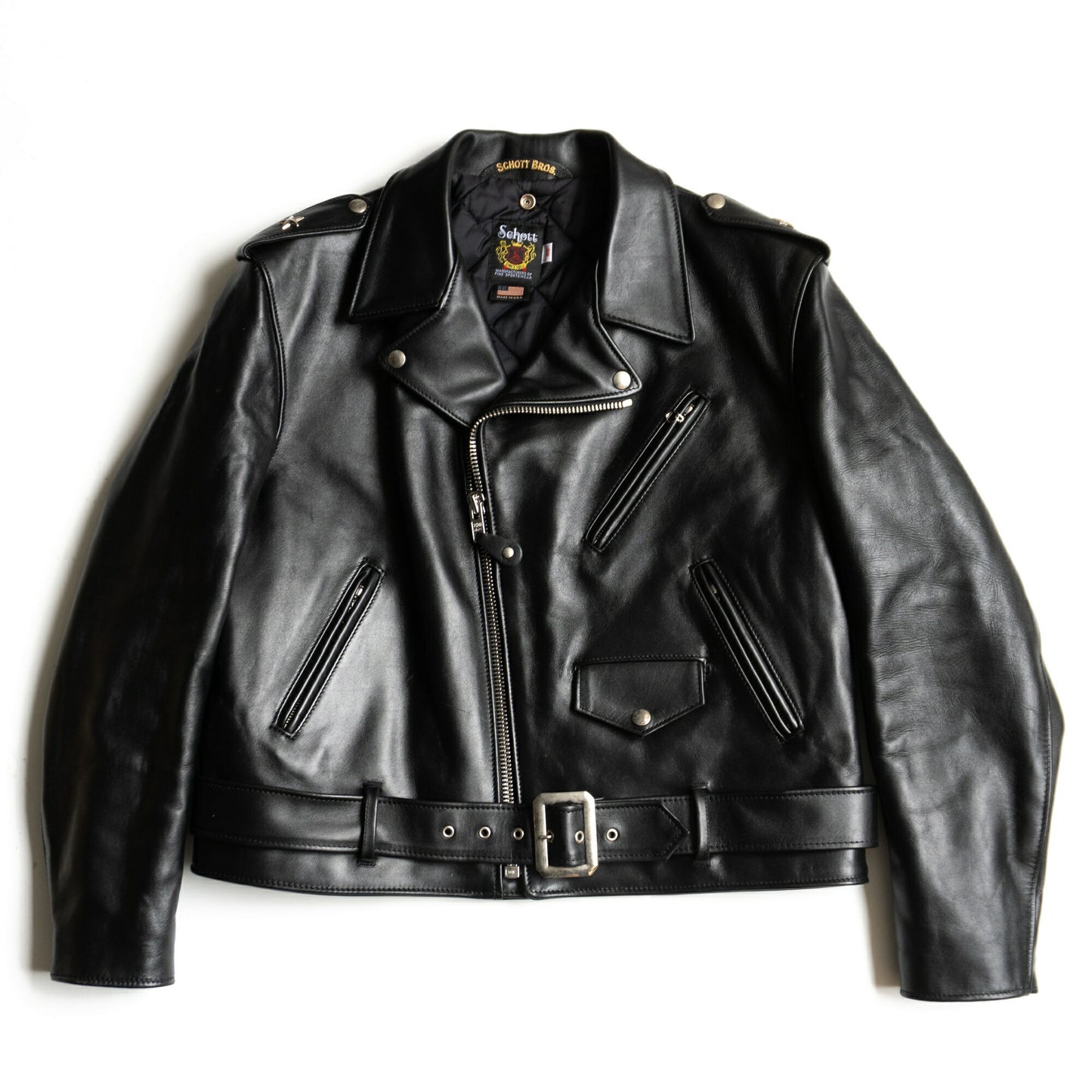 SCHOTT 613US One Star Double Rider Leather Jacket Size S
