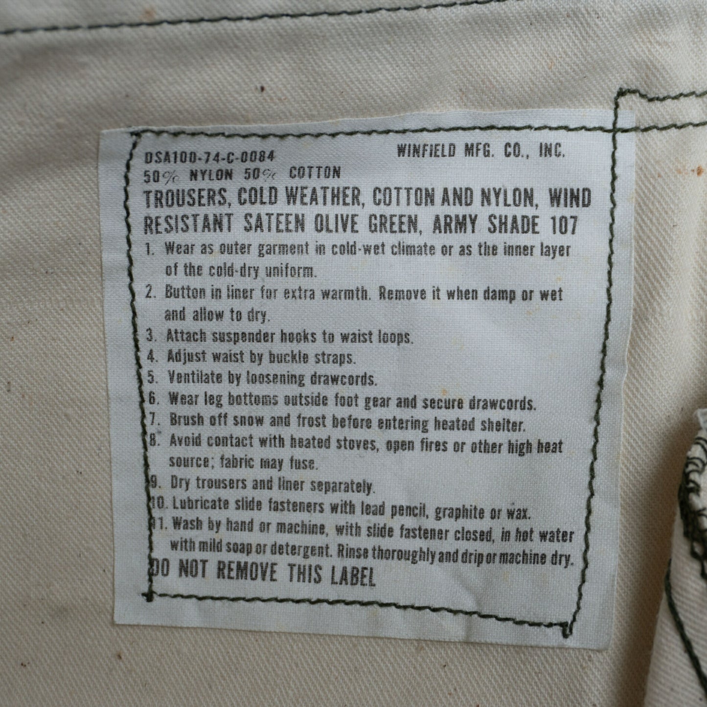 US ARMY 70S M-65 Field Pants Size SMALL/SHORT