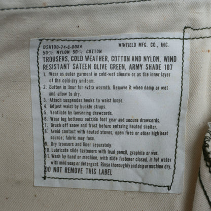 US ARMY 70S M-65 Field Pants Size SMALL/SHORT