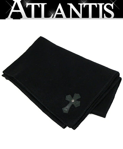 CHROME HEARTS Cross Patch Cashmere Scarf Black Size ONE SIZE