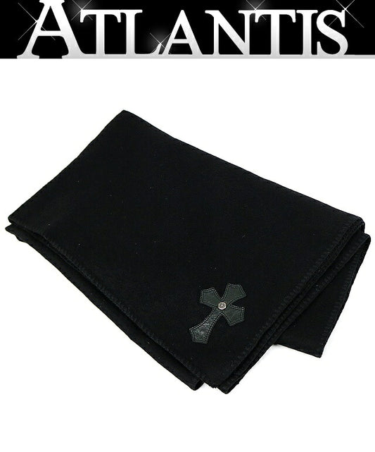 CHROME HEARTS Cross Patch Cashmere Scarf Black Size ONE SIZE