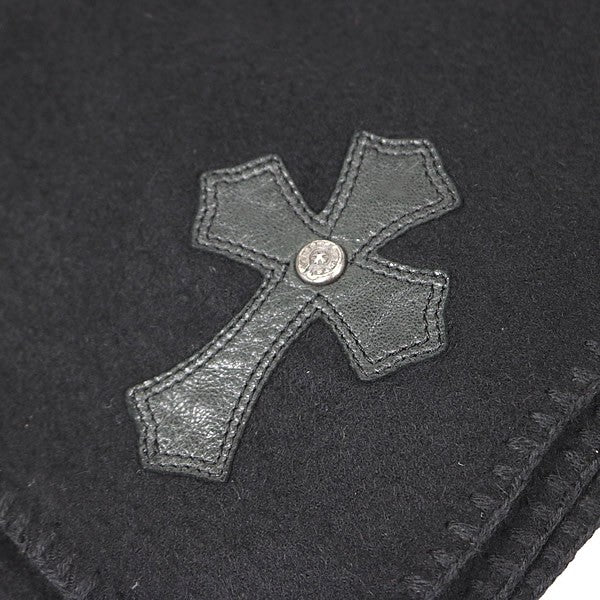 CHROME HEARTS Cross Patch Cashmere Scarf Black Size ONE SIZE