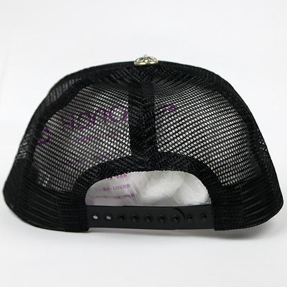 CHROME HEARTS CH Logo SV925 Black Trucker Hat Size ONE SIZE