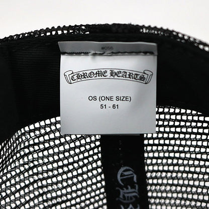 CHROME HEARTS CH Logo SV925 Black Trucker Hat Size ONE SIZE