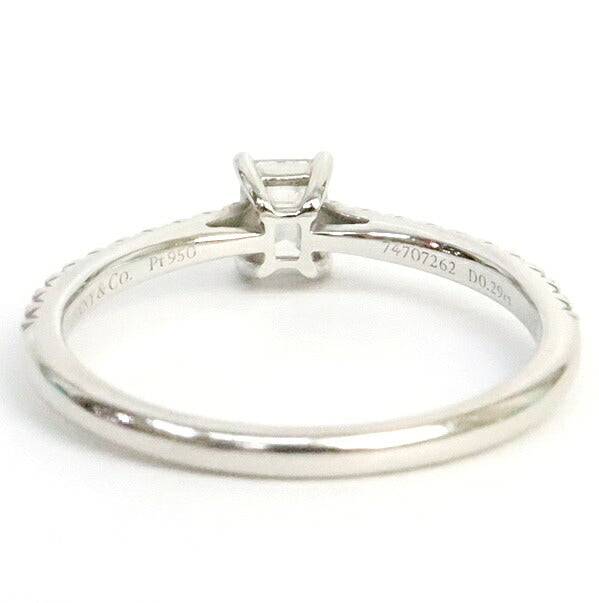 Tiffany&Co. Novo Emerald Cut Ring Pt950 Size ONE SIZE