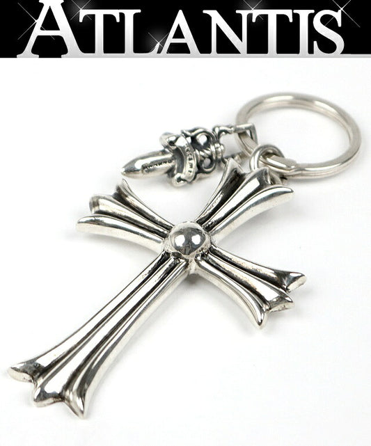 CHROME HEARTS Large Cross Split Silver Keyring Size ONE SIZE