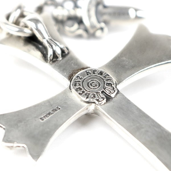 CHROME HEARTS Large Cross Split Silver Keyring Size ONE SIZE