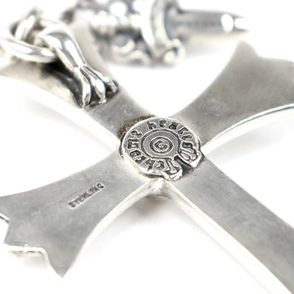 CHROME HEARTS Large Cross Split Silver Keyring Size ONE SIZE