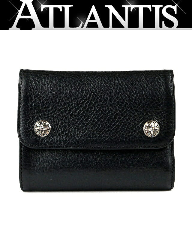 CHROME HEARTS Mini Wave Cross Leather Wallet Size ONE SIZE