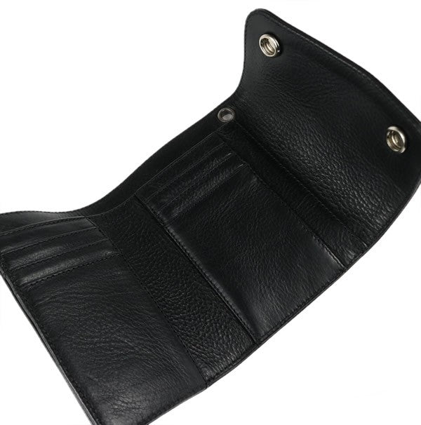 CHROME HEARTS Mini Wave Cross Leather Wallet Size ONE SIZE
