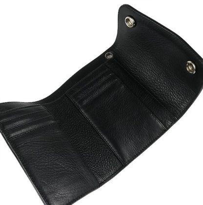 CHROME HEARTS Mini Wave Cross Leather Wallet Size ONE SIZE
