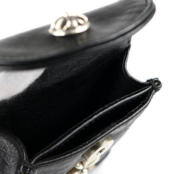 CHROME HEARTS Small CH Cross Leather Cigarette Case Black