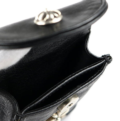 CHROME HEARTS Small CH Cross Leather Cigarette Case Black
