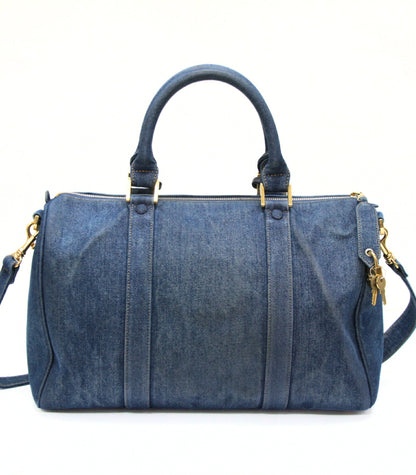 CHANEL Vintage CC Logo Boston Denim Blue