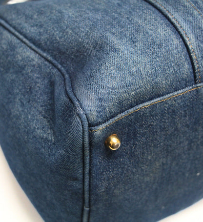CHANEL Vintage CC Logo Boston Denim Blue