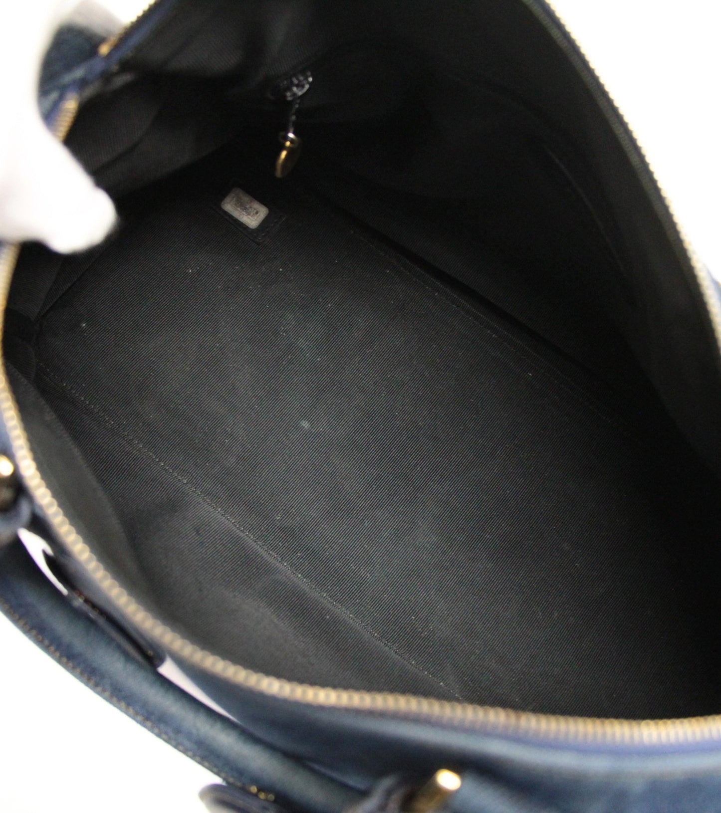 CHANEL Vintage CC Logo Boston Denim Blue