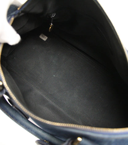 CHANEL Vintage CC Logo Boston Denim Blue
