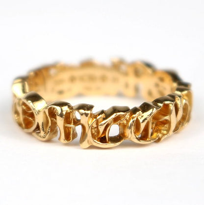 CHROME HEARTS 22K "CHROME" Band Ring Gold Size ONE SIZE