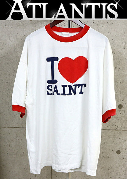 SAINT MICHAEL "I Love Saint" Print T-Shirt White Size XXL