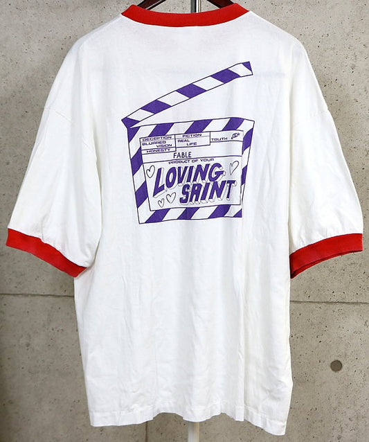 SAINT MICHAEL "I Love Saint" Print T-Shirt White Size XXL
