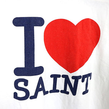 SAINT MICHAEL "I Love Saint" Print T-Shirt White Size XXL