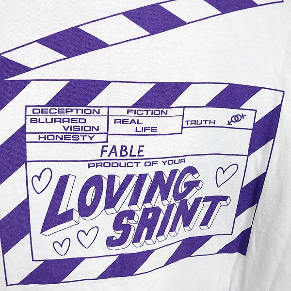 SAINT MICHAEL "I Love Saint" Print T-Shirt White Size XXL