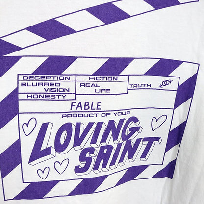 SAINT MICHAEL "I Love Saint" Print T-Shirt White Size XXL