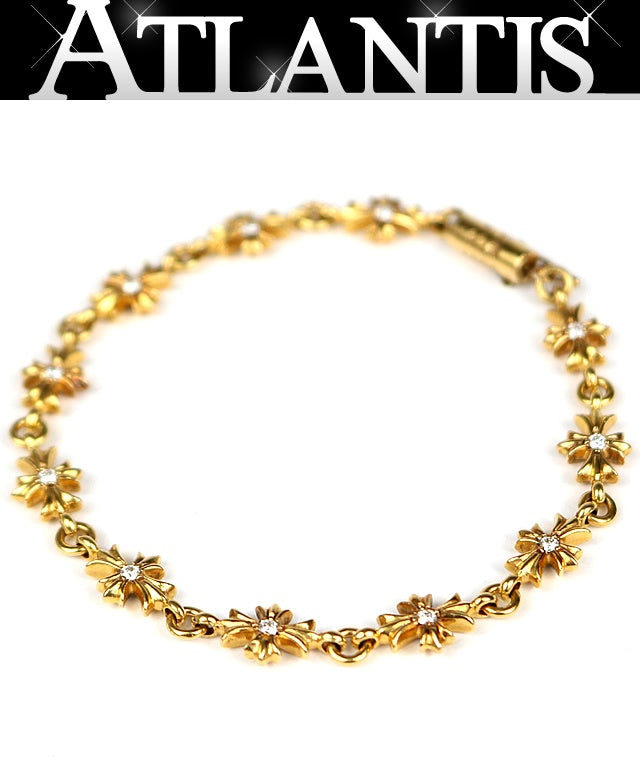 CHROME HEARTS 22K Pave Diamond Bracelet Gold Size ONE SIZE