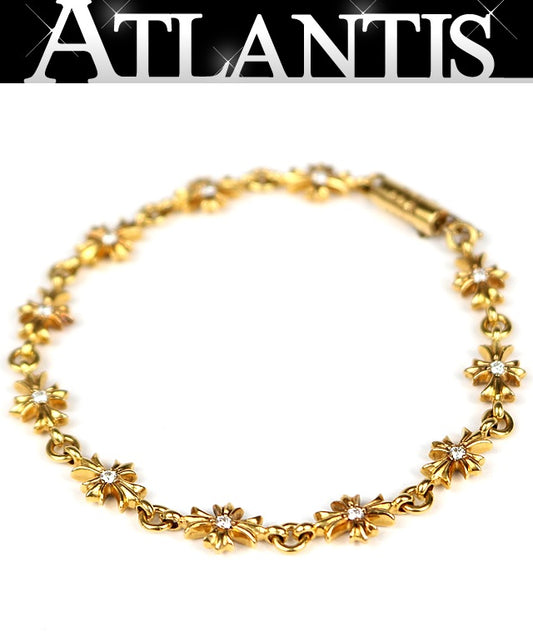 CHROME HEARTS 22K Pave Diamond Bracelet Gold Size ONE SIZE