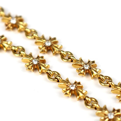 CHROME HEARTS 22K Pave Diamond Bracelet Gold Size ONE SIZE