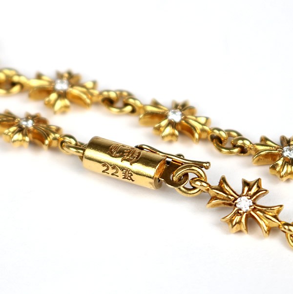 CHROME HEARTS 22K Pave Diamond Bracelet Gold Size ONE SIZE