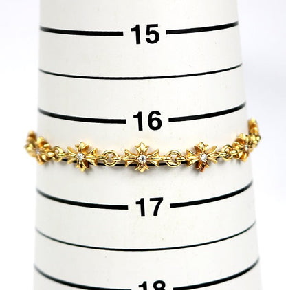 CHROME HEARTS 22K Pave Diamond Bracelet Gold Size ONE SIZE