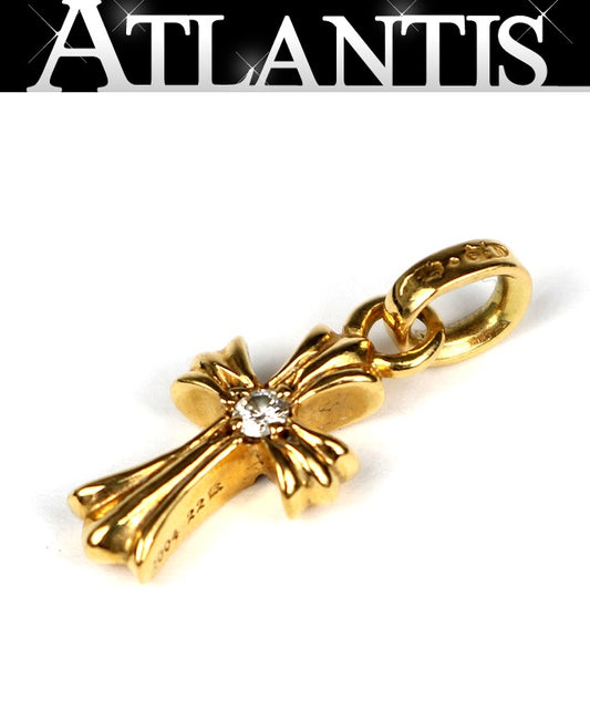 CHROME HEARTS 22K Baby Fat Cross Charm Gold Size ONE SIZE