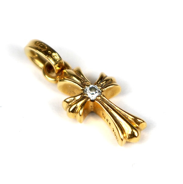 CHROME HEARTS 22K Baby Fat Cross Charm Gold Size ONE SIZE