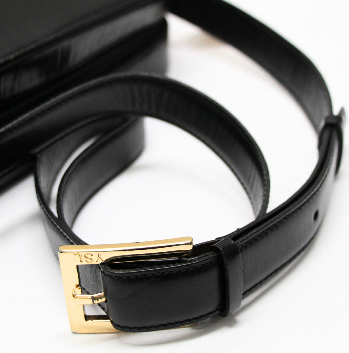 YVES SAINT LAURENT Vintage Leather Bag Black Size ONE SIZE