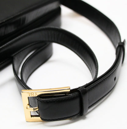 YVES SAINT LAURENT Vintage Leather Bag Black Size ONE SIZE