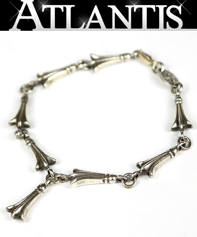 CHROME HEARTS Crosstail Link Silver Bracelet Size ONE SIZE