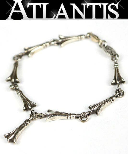 CHROME HEARTS Crosstail Link Silver Bracelet Size ONE SIZE