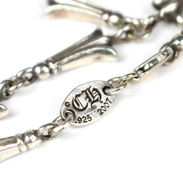 CHROME HEARTS Crosstail Link Silver Bracelet Size ONE SIZE