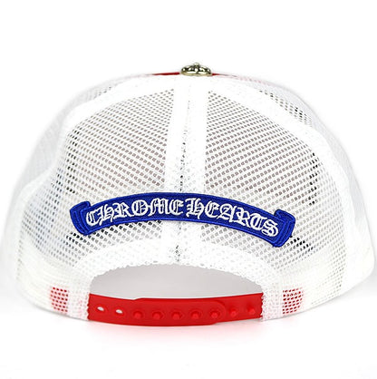 CHROME HEARTS 3 Cross Tricolor Cap Multi Size ONE SIZE Red