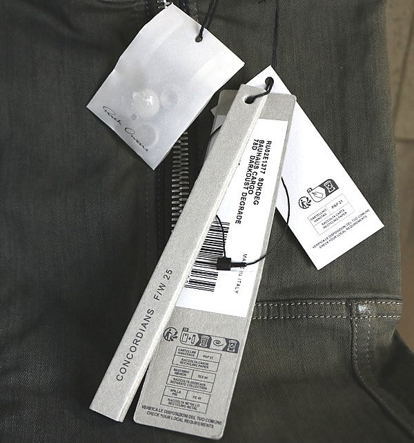 RICK OWENS Zip Detail Pants DARKDUST DEGRADE Size 46