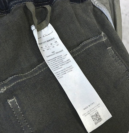 RICK OWENS Zip Detail Pants DARKDUST DEGRADE Size 46