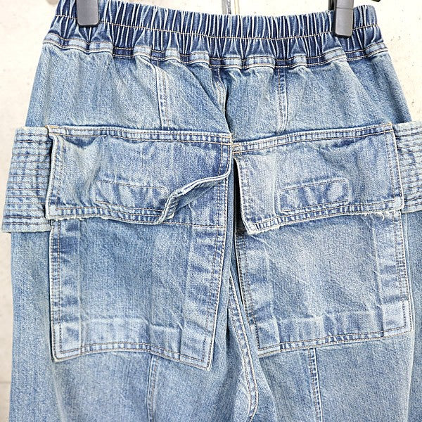 RICK OWENS Creatch Cargo Denim Pants Darkshadow Size S