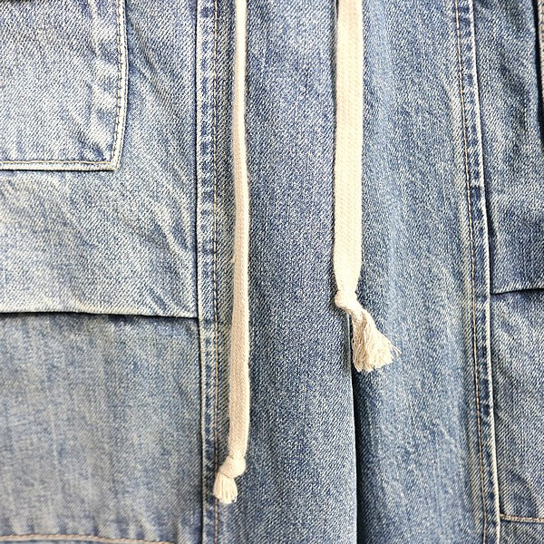 RICK OWENS Creatch Cargo Denim Pants Darkshadow Size S