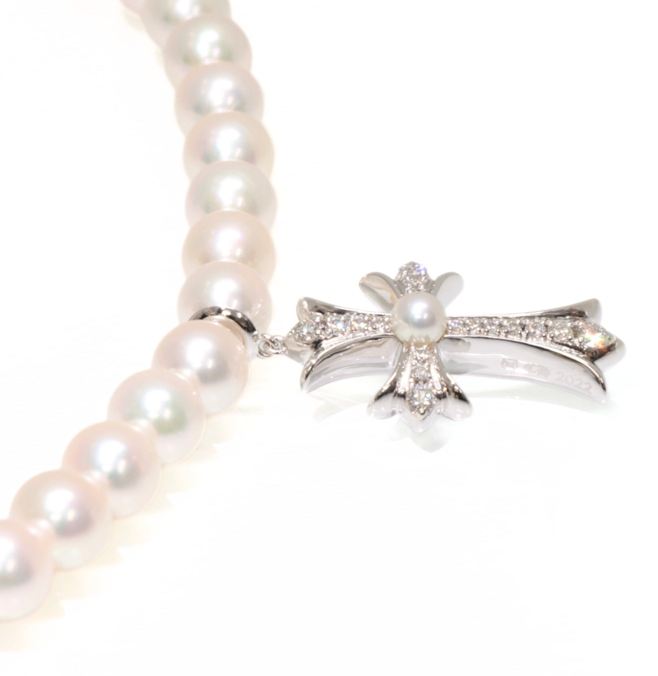CHROME HEARTS x Mikimoto K18WG Pearl Necklace Size ONE SIZE