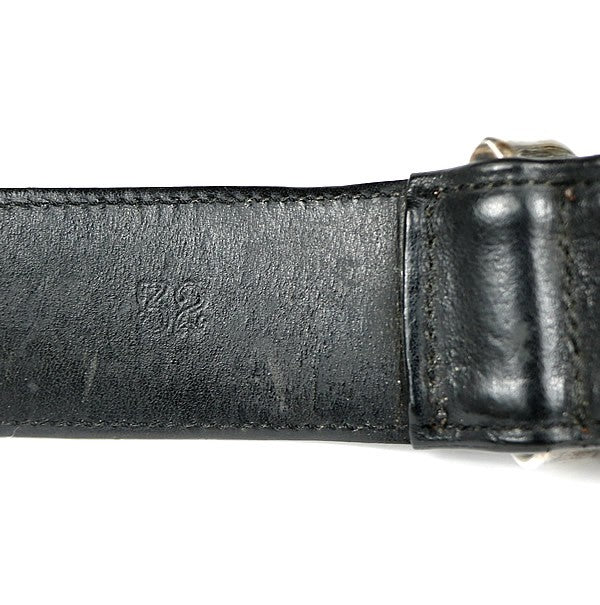 CHROME HEARTS Celtic Roller Leather Belt Black Size 32