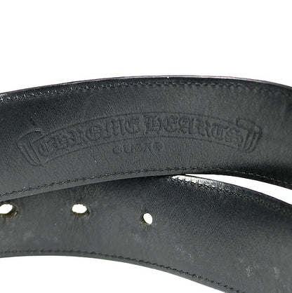 CHROME HEARTS Celtic Roller Leather Belt Black Size 32