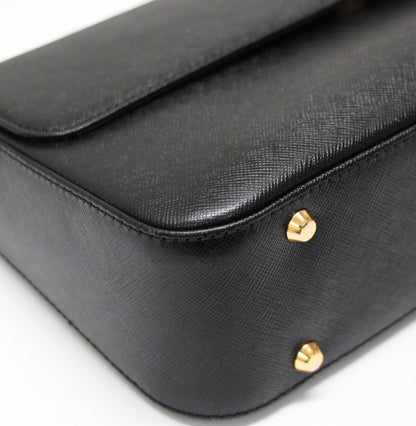 BURBERRY Leather One Shoulder Bag Black Size ONE SIZE