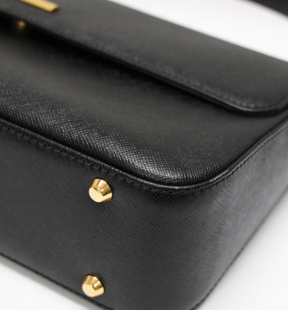 BURBERRY Leather One Shoulder Bag Black Size ONE SIZE