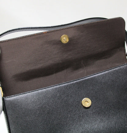 BURBERRY Leather One Shoulder Bag Black Size ONE SIZE